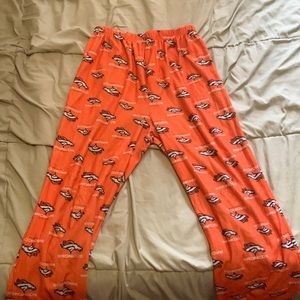 Orange Broncos pajama pants